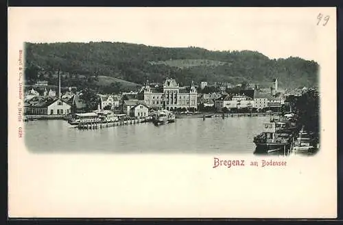 AK Bregenz am Bodensee, Ortsansicht am Fluss