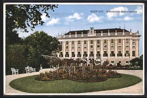 AK Wien, Schloss Schönbrunn mit Kammergarten