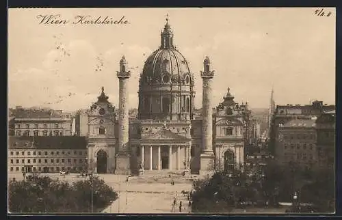 AK Wien, Blick auf die Karlskirche