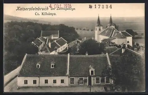 AK Kaisersteinbruch am Leithagebirge, Strassenpartie mit Kirche