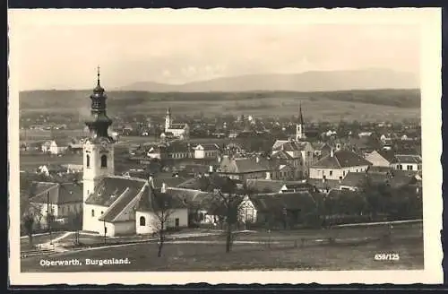 AK Oberwart, Ortspanorama mit Kirche