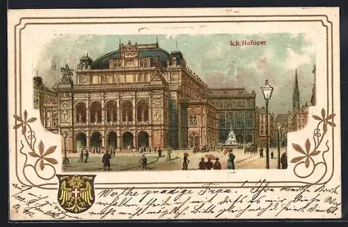 Lithographie Wien, K. k. Hofoper, Wappen