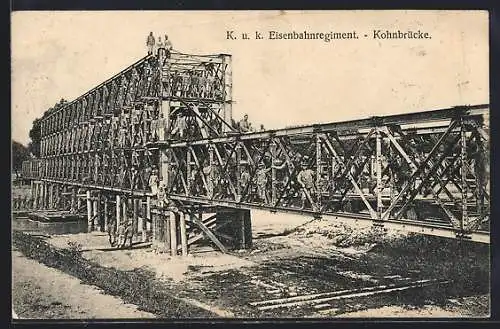 AK Korneuburg, K. u. k. Eisenbahnregiment, Kohnbrücke