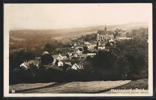 AK Mariasdorf, Blick über den Ort zur Kirche