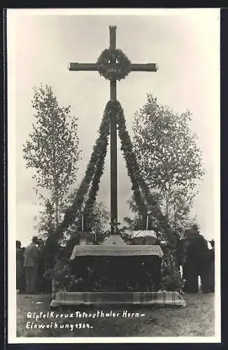 AK Oy-Mittelberg, Gipfelkreuz auf dem Petersthaler Horn, Einweihung 1934