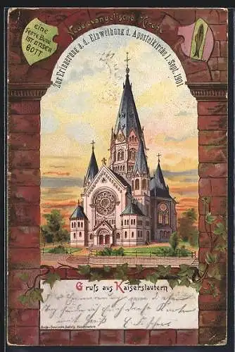 Lithographie Kaiserslautern, Neue evang. Kirche