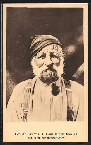 AK St. Alban / Ammersee, Der alte Lari, Ammerseefischer, fast 90 Jahre alt