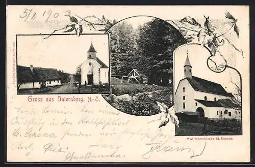 AK St. Corona am Wechsel, Unternberg, Kleine Klause, Wallfahrtskirche St. Corona