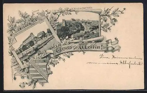 AK Wettin, Stammschloss des Sächs. Königshauses, Ortsansicht