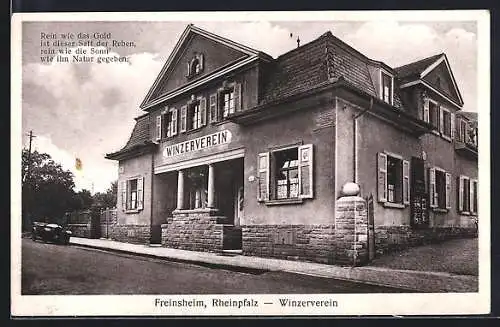 AK Freinsheim /Rheinpfalz, Partie vor dem Winzerverein