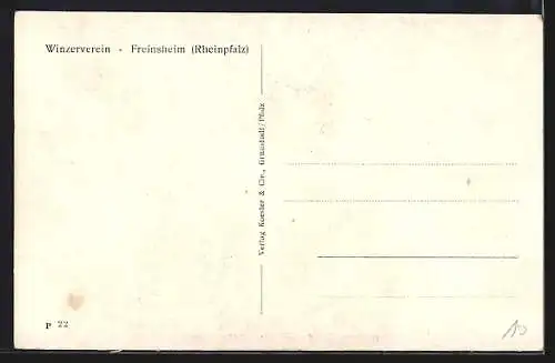 AK Freinsheim /Rheinpfalz, Partie vor dem Winzerverein