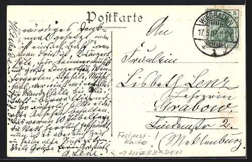 AK Wiesbaden, Einweihung des neuen Curhauses, Festpostkarte