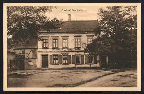 AK Zwenkau, Der Gasthof Zeschwitz v. Louis Hedrich