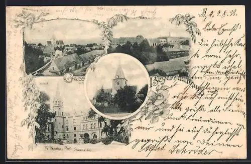 AK Beyernaumburg, Das Schloss, Kirche, Ortsansicht
