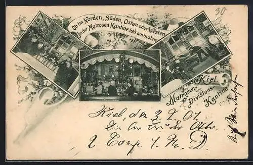 AK Kiel, Matrosen-Divisions-Kantine, Innenansichten, Billard