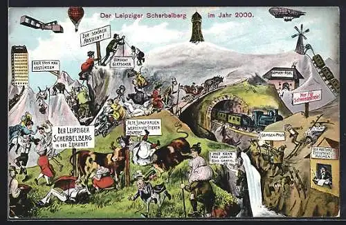 AK Leipzig, Zukunftsbild vom Scherbelberg im Jahr 2000