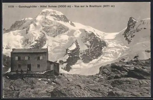 AK Gandegghütte, Hotel Suisse, Vue sur le Breithorn