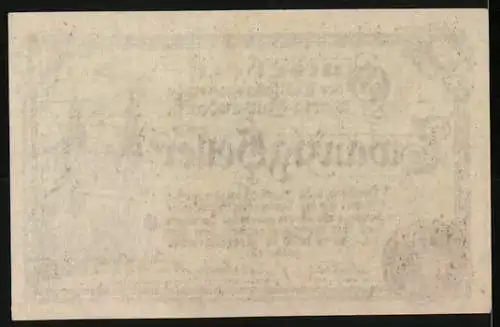 Notgeld Maria-Lanzendorf 1920, 20 Heller, Kirche mit Türmen und dekorativer Schrift