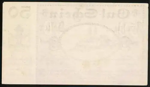 Notgeld Maria Taferl 1920, 50 Heller, Kloster mit Inschrift und Ornamenten