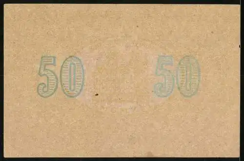 Notgeld Mariazell 1920, 50 Heller, Abbildung der Basilika und Schriftzug Gutschein der Markt-Gemeinde Mariazell