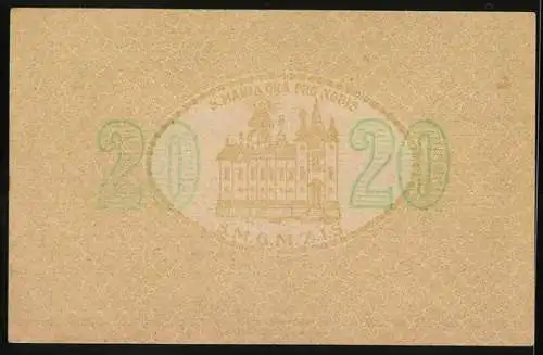 Notgeld Mariazell 1920, 20 Heller, Basilika und Firmenzertifikat, S. Maria Ora Pro Nobis