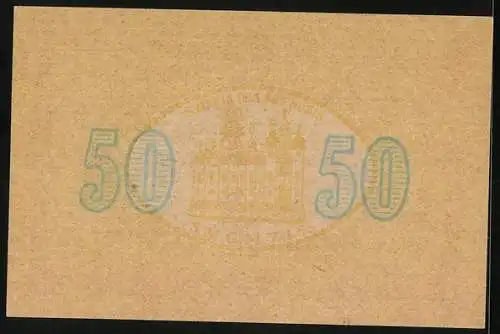 Notgeld Mariazell 1920, 50 Heller, Basilika-Motiv, Gutschein der Marktgemeinde