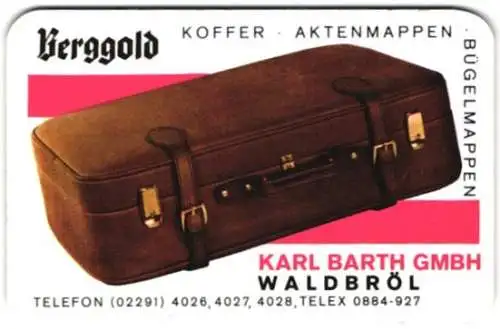 Kalender 1971, Waldbröl, Berggold Koffer, Karl Barth GmbH