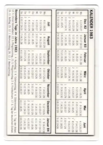 Kalender 1983, Reklame für Sennheiser Mikrophon