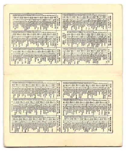 Kalender 1934, Dijon, Filature du Marche, E. Lambert, Mädchen erfreut sich an drei Lämmern