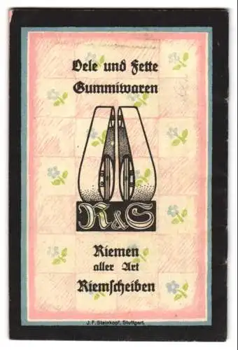 Kalender 1928, Gera-Reuss, Kall & Schönfeld, Handelshaus für Maschinenbedarf, Riemen & Riemenscheiben, Öle & Fette