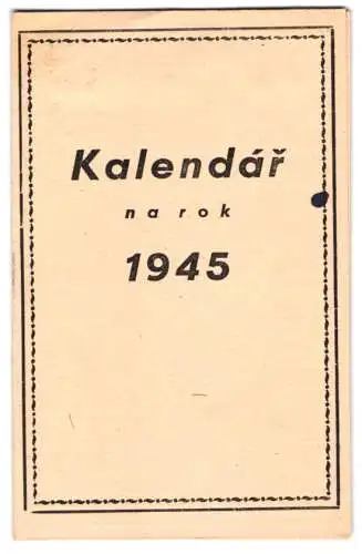 Kalender 1945, Kalendar na rok, Taschenkalender mit Namenstagen