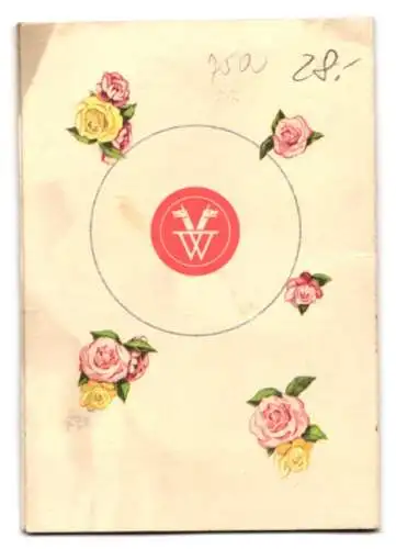 Kalender 1939, Dresden, Viktoria-Drogerie Wilhelm Franz, Kesselsdorfer Strasse 30, elegante Dame mit Blüten & Handspiegel