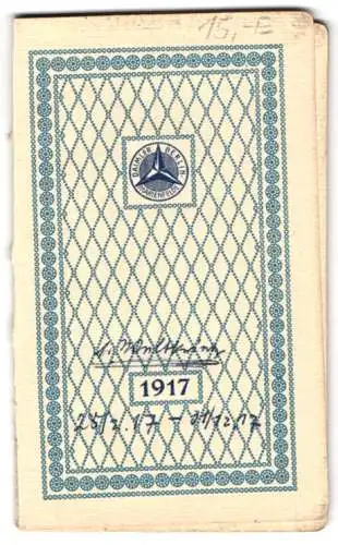 Kalender 1917, Berlin-Marienfelde, Daimler Motoren Gesellschaft, Heft mit 12 Seiten