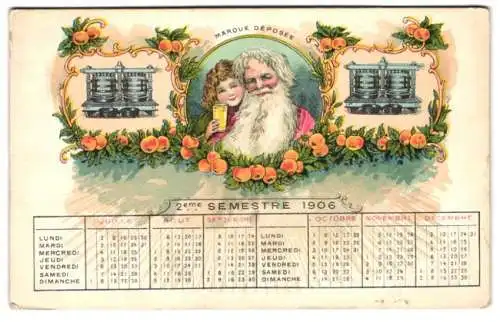 Kalender 1906, Lion, Produits Des Nouvelles Cidreries Belges, Delhaize Freres & Cie, Mädchen trinkt Cidre