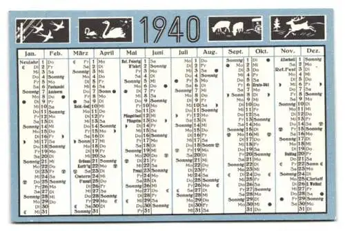 Kalender 1940, Konstanz, Hofapotheke zum Malhaus Dr. Bruno Leiner