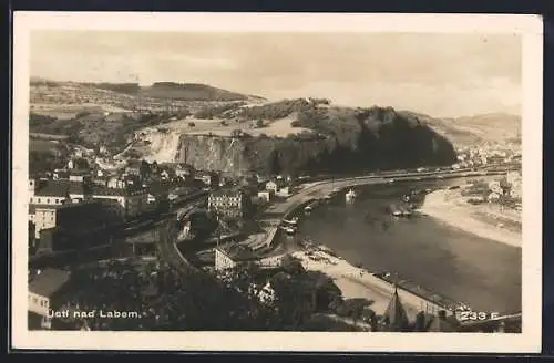 AK Ústi nad Labem, Ortsansicht am Wasser