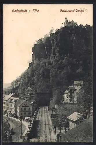 AK Bodenbach a. Elbe, Der Schäferwand Tunnel