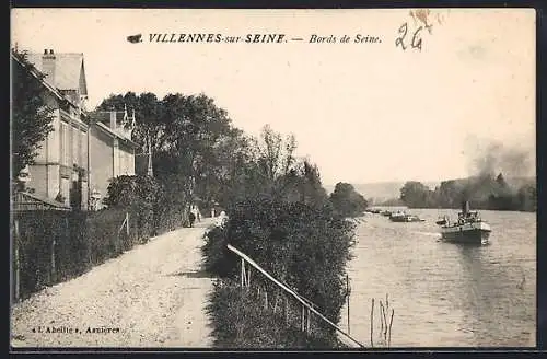 AK Villenes-sur-Seine, Bords de Seine