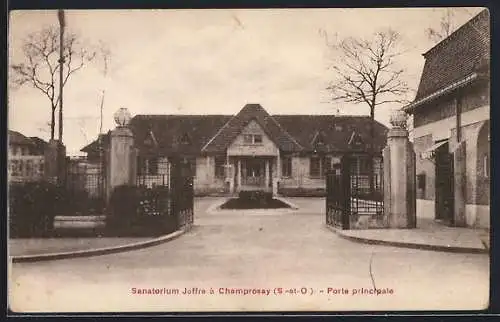 AK Champrosay /S.-et-O., Sanatorium Joffre à Champrosay, Porte principale