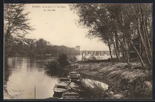 AK Poissy /S.-et-O., Le Pont vu des Iles