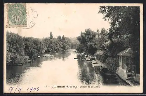 AK Villennes /S.-et-O., Bords de la Seine