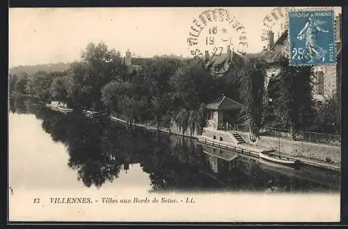 AK Villennes, Villas aux Bords de Seine