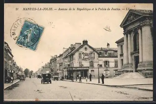 AK Mantes-la-Jolie, Avenue de la République et le Palais de Justice