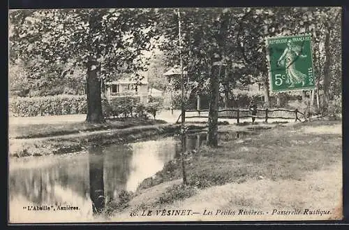 AK Le Vésinet, les petits rivières, passerlle rustique