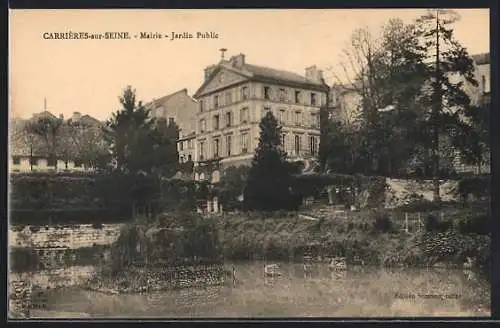 AK Carrières-sur-Seine, Mairie, Jardin Public