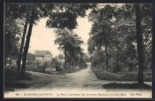 AK Maisons-Laffitte, le parc, carrefour des avenues Moskowa et Jean-Bart