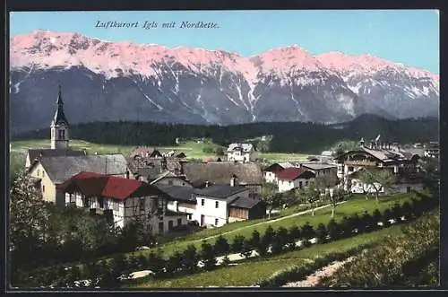 AK Igls, Teilansicht mit Nordkette