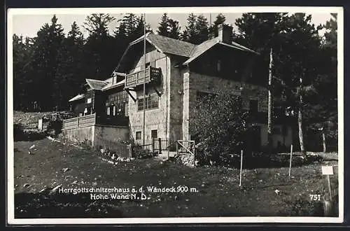 AK Hohe Wand /N. D., Herrgottschnitzerhaus a. d. Wandeck