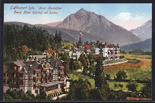 AK Igls, Hotel Maximilian, Grand Hotel Iglerhof mit Serles