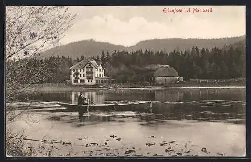 AK Erlaufsee bei Mariazell, Ruderer auf dem See